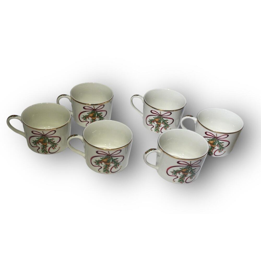 Royal Gallery Queensberry Christmas Mugs Set Of‎ 6 Tea Coffee Cups Never Used
